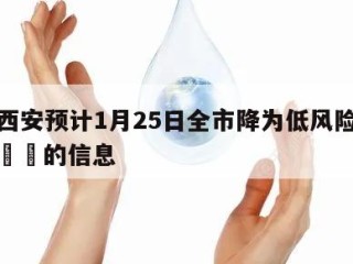 关于西安预计1月25日全市降为低风险当天热点㊙️的信息